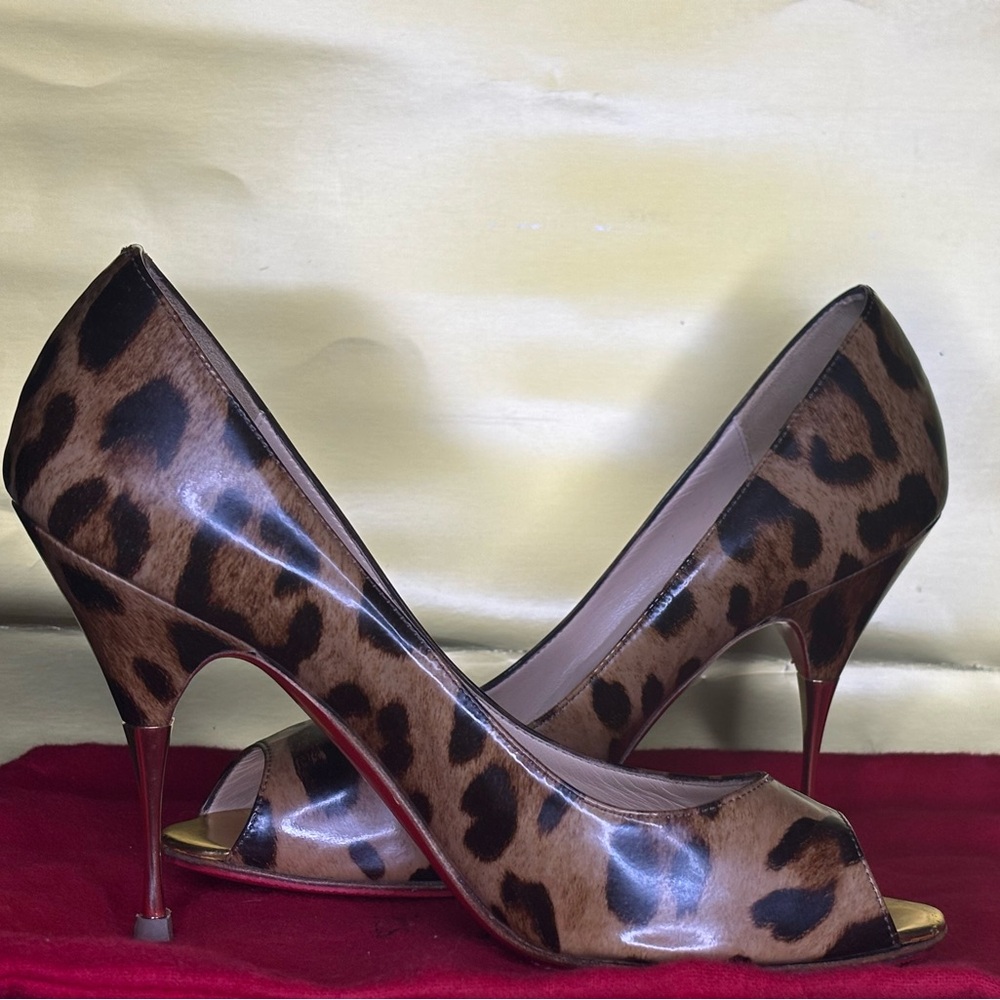 Christian Louboutin Leopard Print Heels with Red Soles